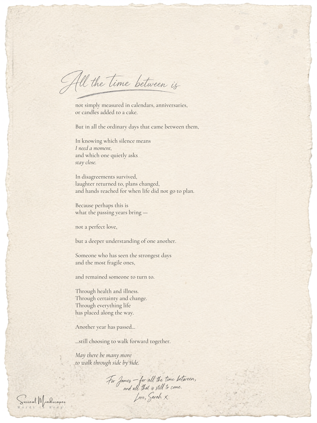 All The Time Between Poem