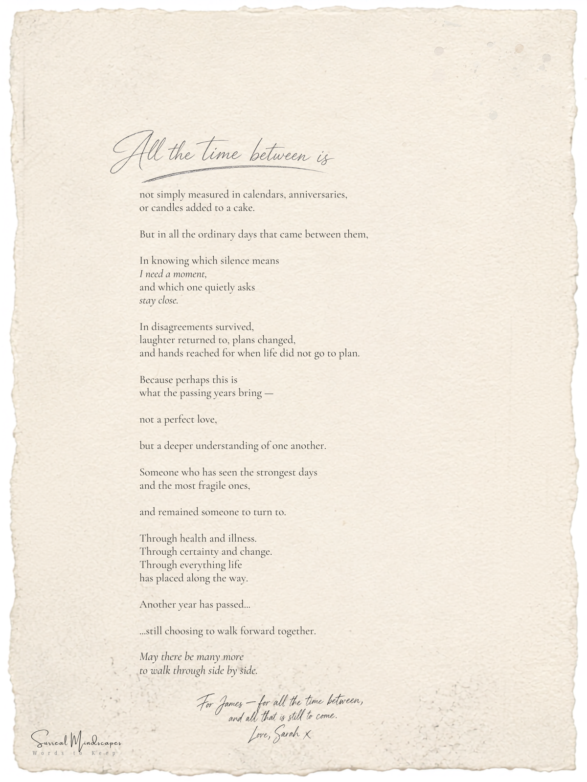 All The Time Between Poem