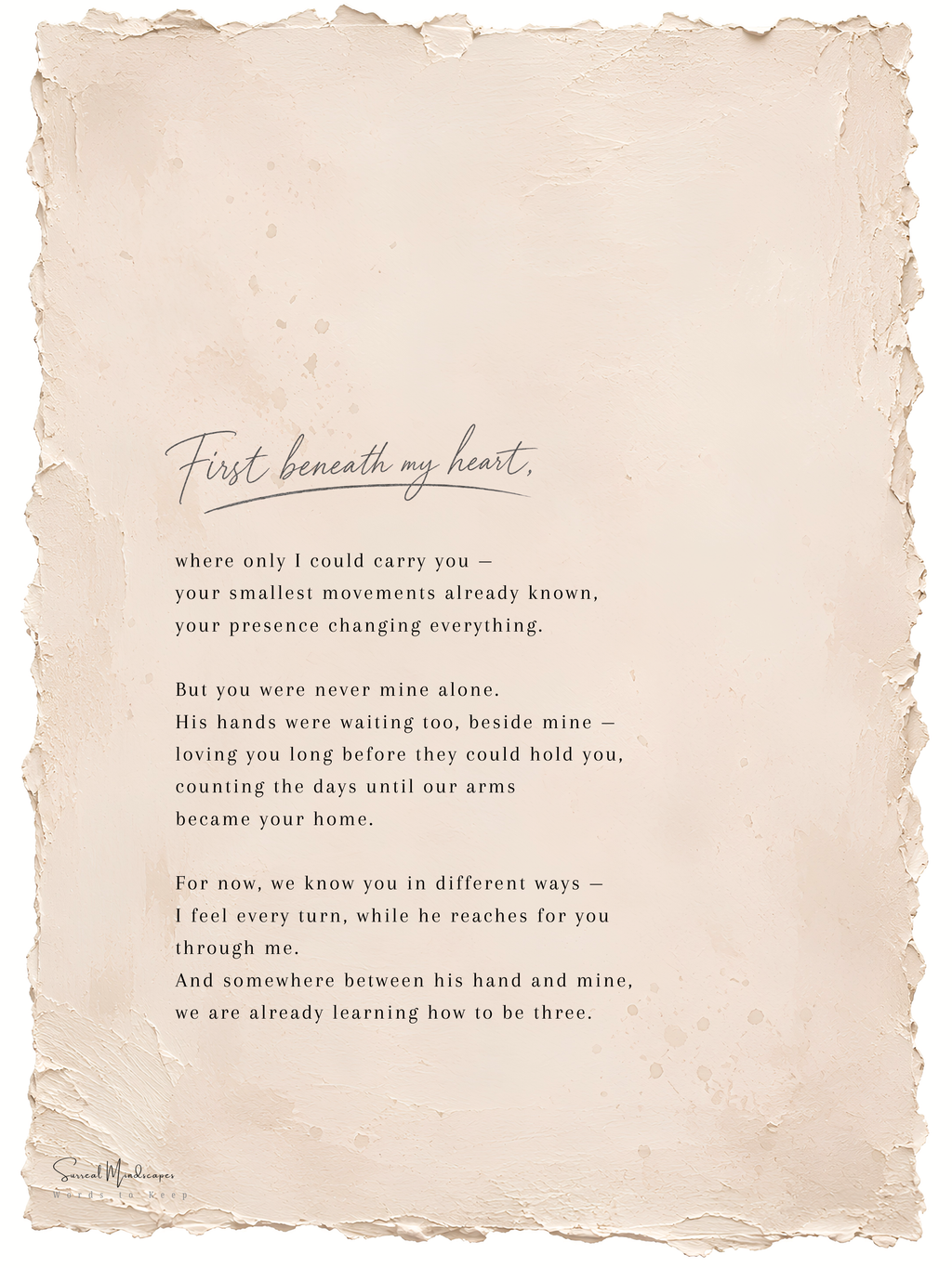 First Beneath My Heart Literary Edition