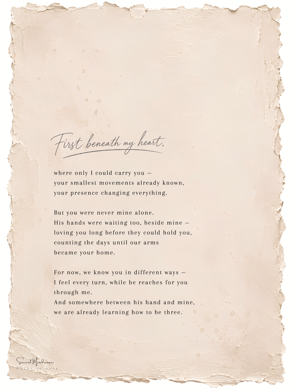 First Beneath My Heart Literary Edition