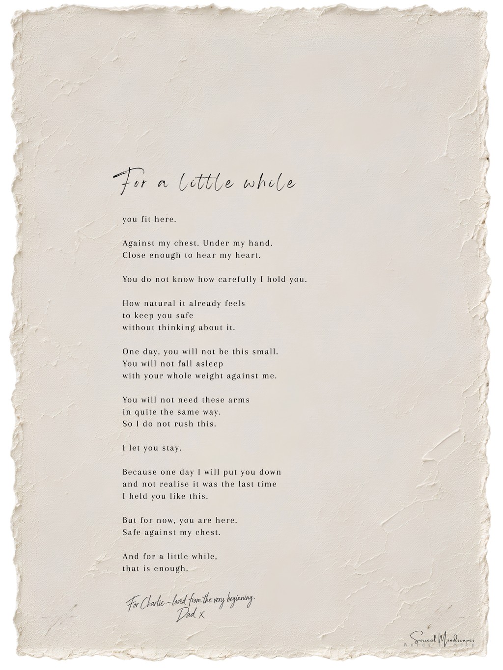 For A Little While Literary Edition