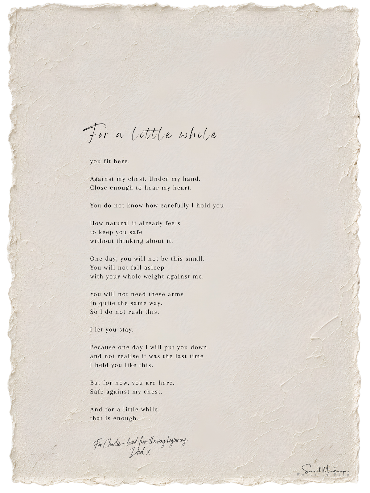 For A Little While Literary Edition