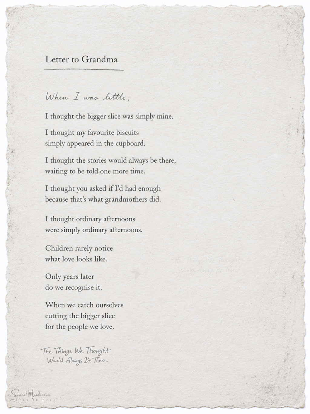 Letter To Grandma